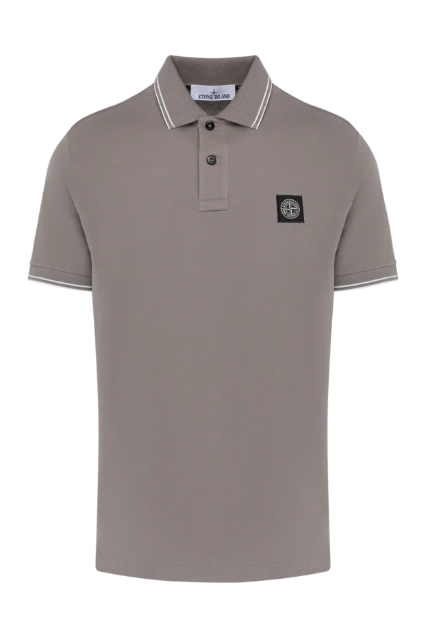 Stone Island man men's beige cotton and elastane polo купить с ценами и фото 179037 - photo 1