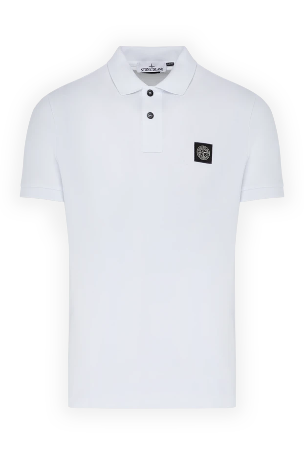 Stone Island man men's white polo made of cotton and elastane купить с ценами и фото 179038 - photo 1