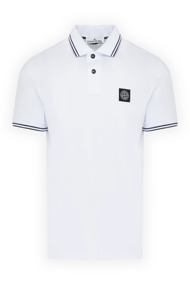 Stone Island man men's white polo made of cotton and elastane купить с ценами и фото 179039 - photo 1