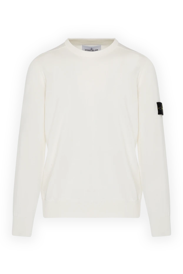 Stone Island man white men's cotton jumper купить с ценами и фото 179040 - photo 1