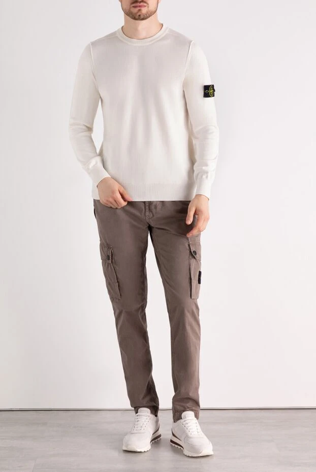 Stone Island man white men's cotton jumper купить с ценами и фото 179040 - photo 2