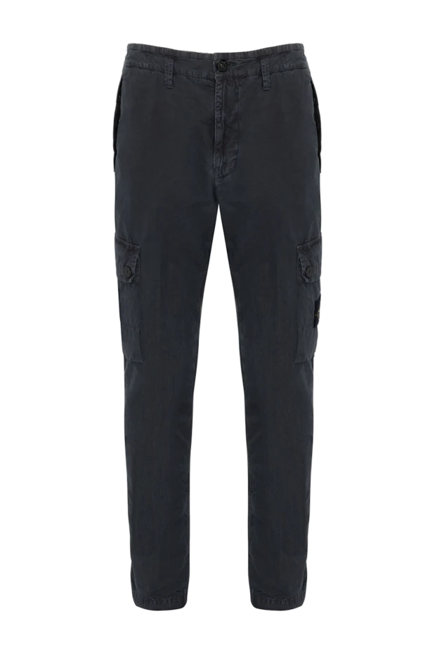 Stone Island man men's black cotton trousers купить с ценами и фото 179044 - photo 1