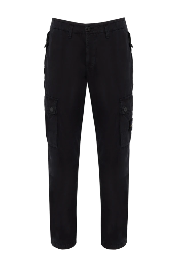 Stone Island man men's black cotton trousers купить с ценами и фото 179045 - photo 1