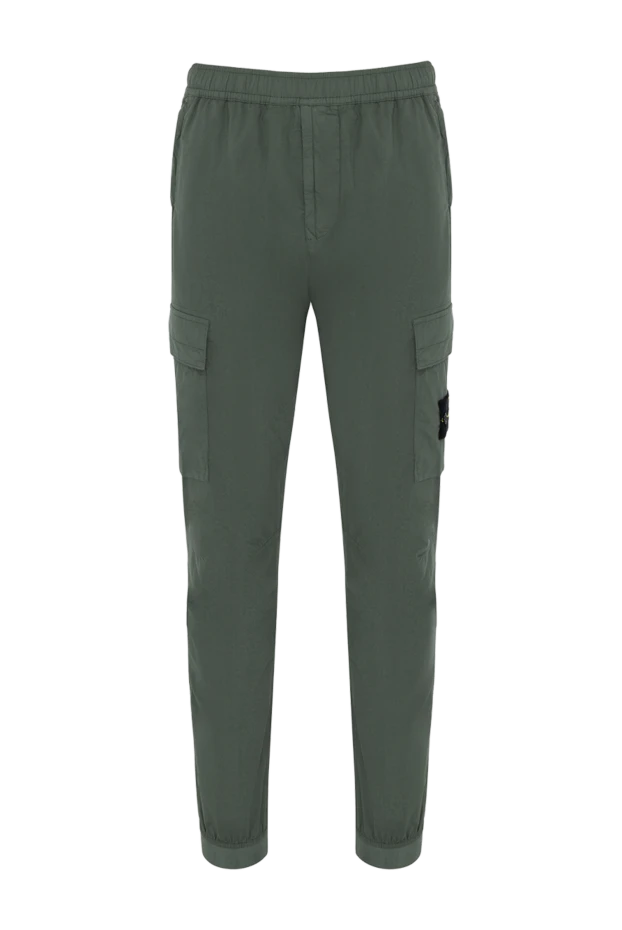 Stone Island man men's green cotton and elastane trousers купить с ценами и фото 179047 - photo 1