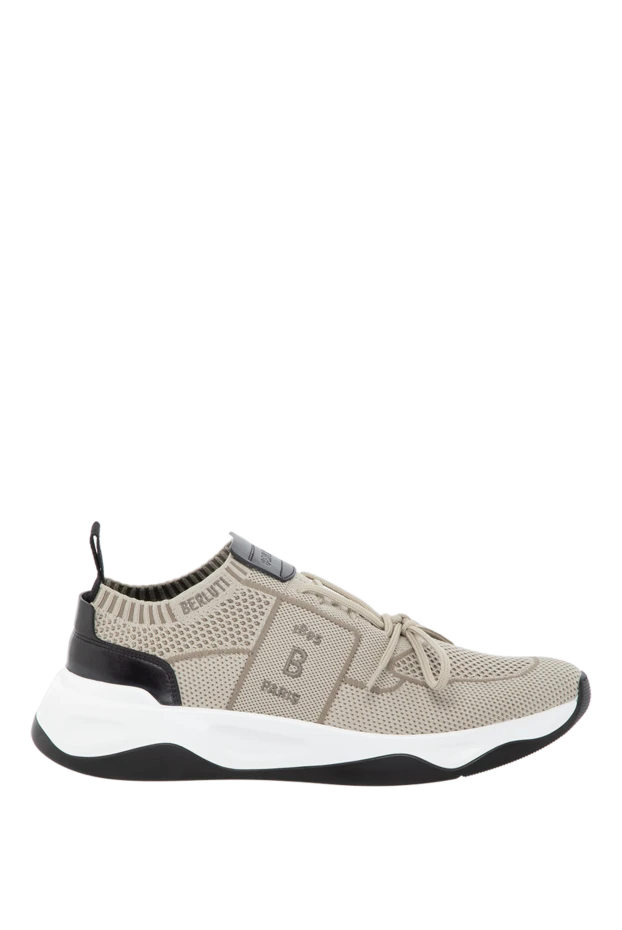 Berluti man men's beige sneakers made of textile and leather купить с ценами и фото 179066 - photo 1