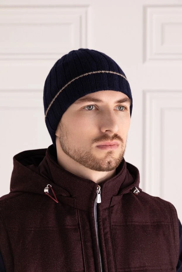 Ерлерге арналған көк кашемир қалпағы - фото 2