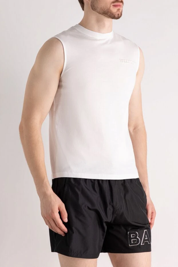 Valentino ерлерге арналған ақ мақта жеңсіз футболка 179074 - фото 3