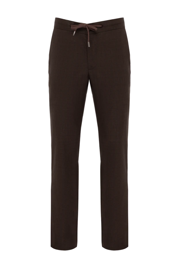 Cesare di Napoli man men's brown trousers made of wool and silk купить с ценами и фото 179078 - photo 1