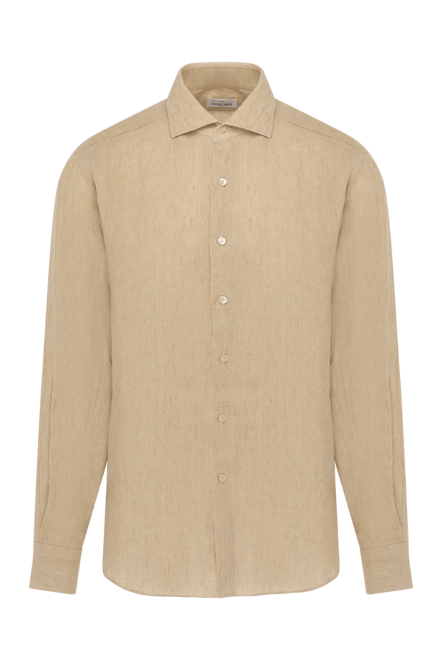 Alessandro Gherardi man men's beige linen shirt купить с ценами и фото 179086 - photo 1