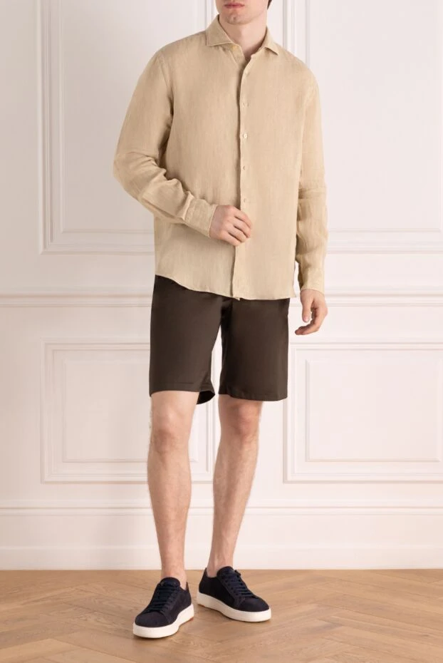 Alessandro Gherardi man men's beige linen shirt купить с ценами и фото 179086 - photo 2