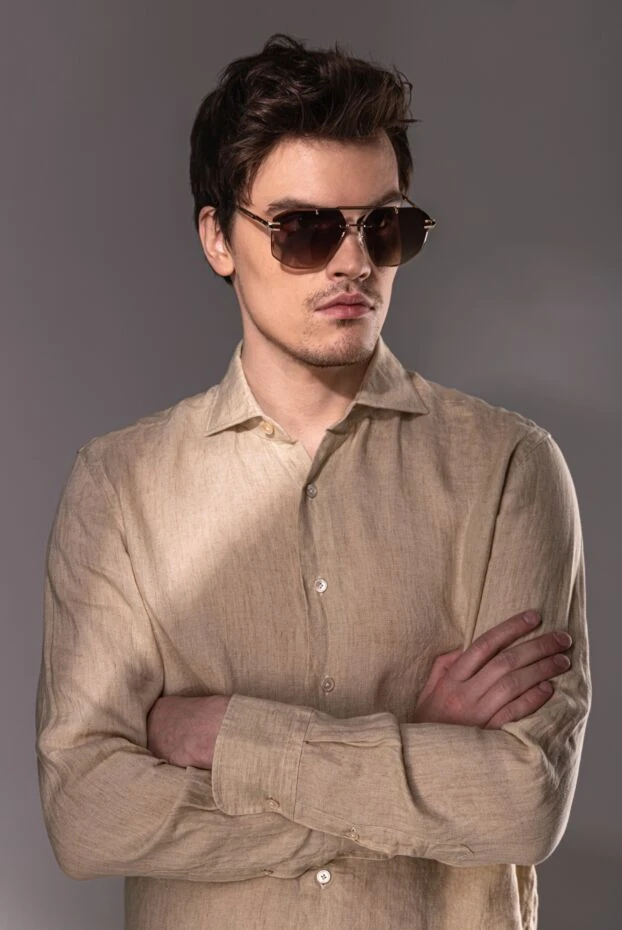 Alessandro Gherardi men's beige linen shirt 179086 - photo 2