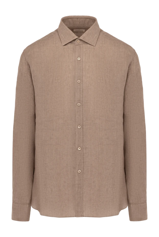 Alessandro Gherardi man men's brown linen shirt купить с ценами и фото 179087 - photo 1