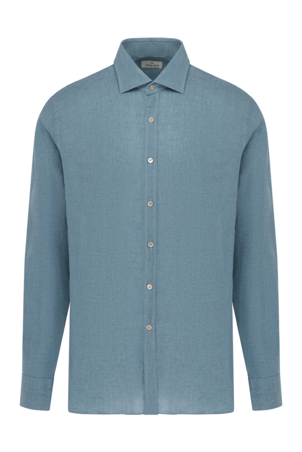 Alessandro Gherardi man men's blue linen shirt купить с ценами и фото 179088 - photo 1