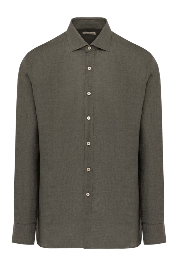 Alessandro Gherardi man green men's linen shirt купить с ценами и фото 179089 - photo 1