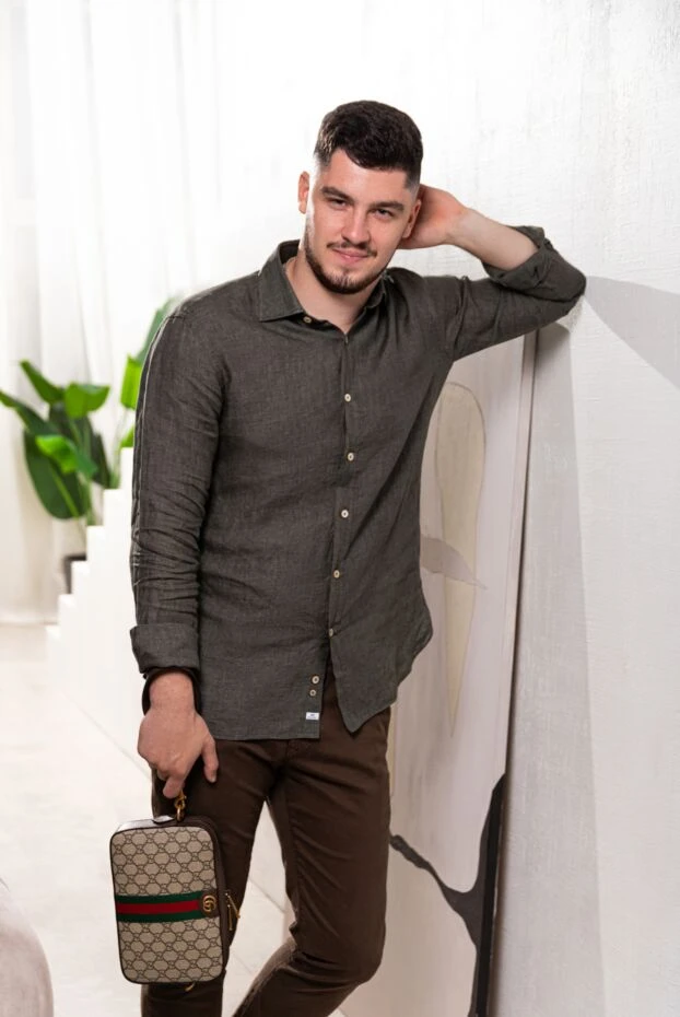 Alessandro Gherardi green men's shirt made of linen 179089 - photo 2