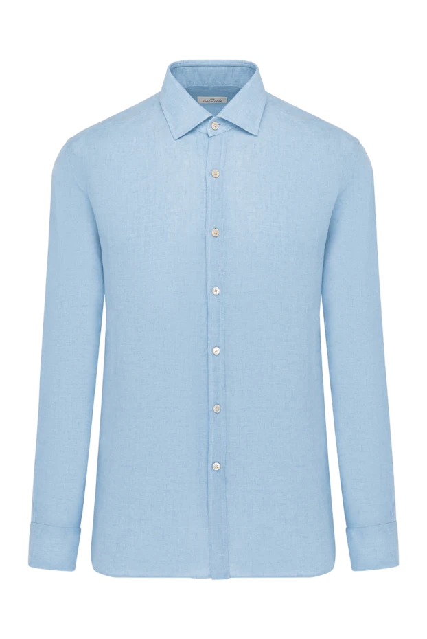 Alessandro Gherardi man blue men's linen shirt купить с ценами и фото 179090 - photo 1