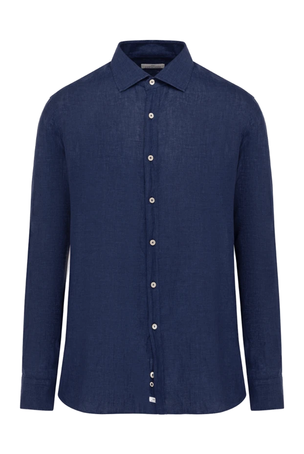 Alessandro Gherardi man blue men's linen shirt купить с ценами и фото 179091 - photo 1