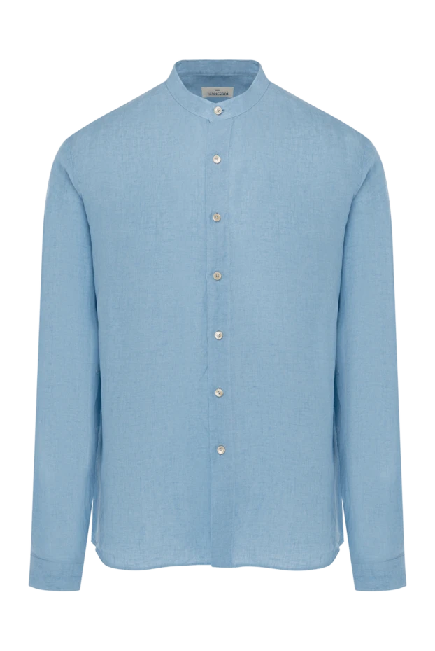 Alessandro Gherardi man men's blue linen shirt купить с ценами и фото 179094 - photo 1