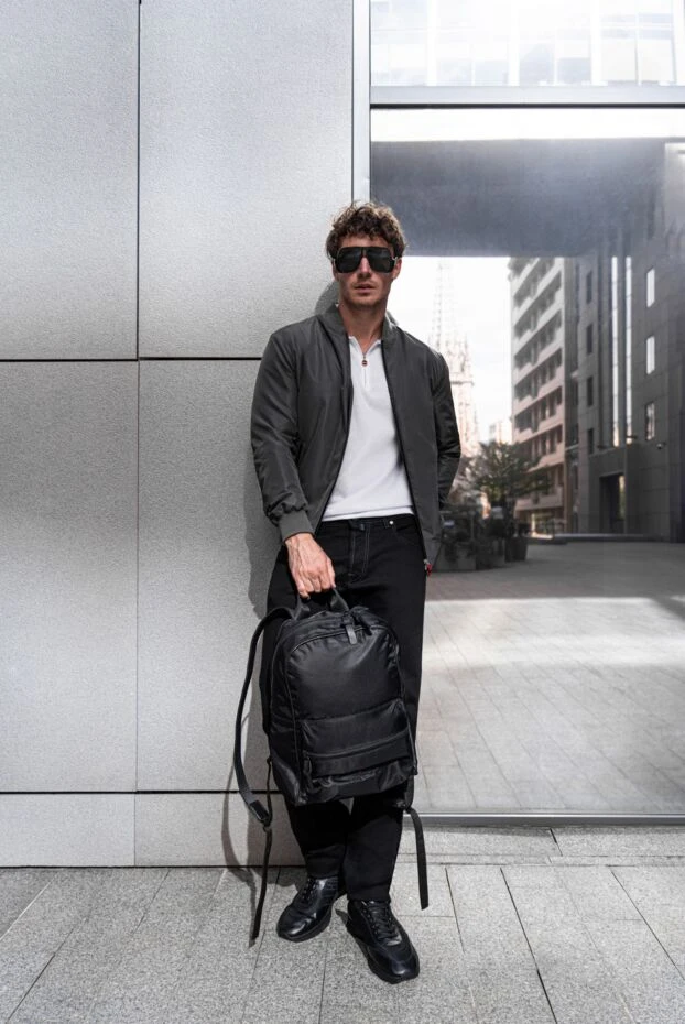 Kiton black men's sneakers made of polyamide and genuine leather 179097 - photo 2