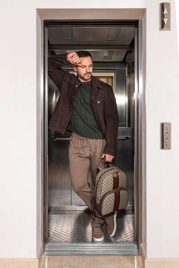 Kiton брюки коричневые мужские из хлопка 179100 - фото 2