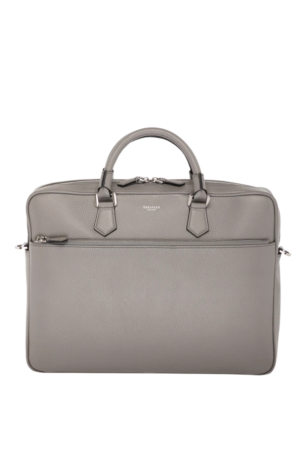 Serapian man men's briefcase gray made of genuine leather купить с ценами и фото 179108 - photo 1