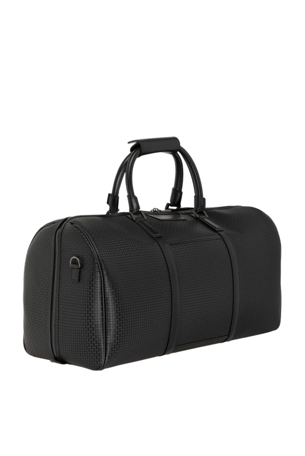 Serapian мужская дорожная сумка из чёрного холста stepan с покрытием и кожи eclipse black 179117 - фото 3