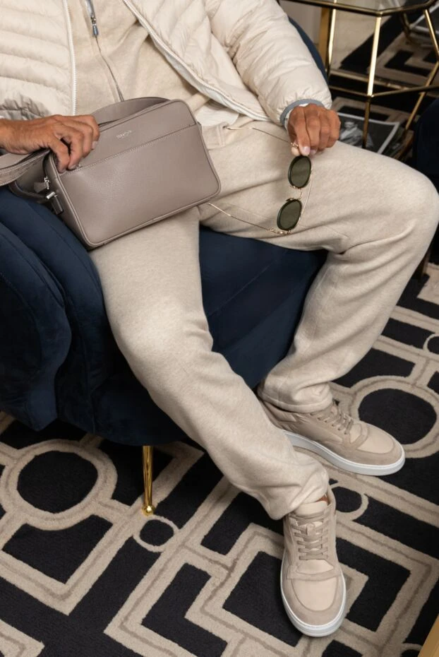 Serapian сумка через плечо серая мужская из натуральной кожи 179121 - фото 2