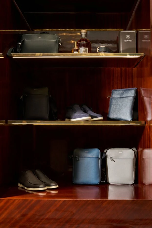 Ерлерге арналған тегіс солтүстік оңтүстік көк Cachemire былғары хабаршы сөмкесі - фото 2