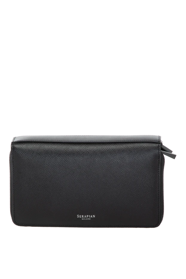 Serapian man black men's clutch made of polyester and genuine leather купить с ценами и фото 179133 - photo 1