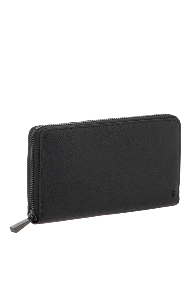 Serapian evoluzione men's black calfskin zip wallet 179139 - photo 3