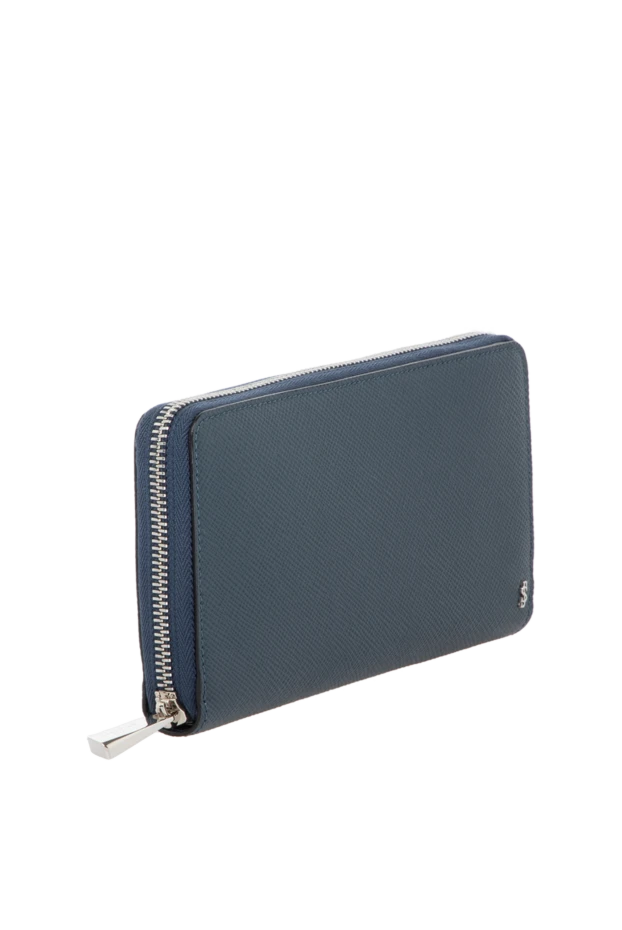 Serapian men's blue calfskin zipped clutch bag evoluzione blue 179144 - photo 3