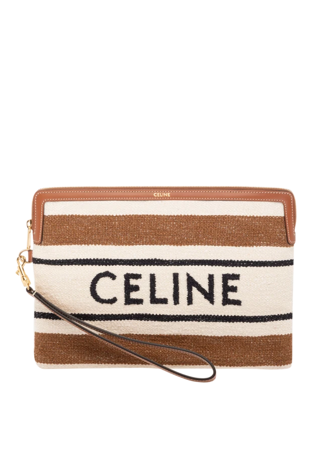 Celine woman women's beige textile clutch купить с ценами и фото 179164 - photo 1