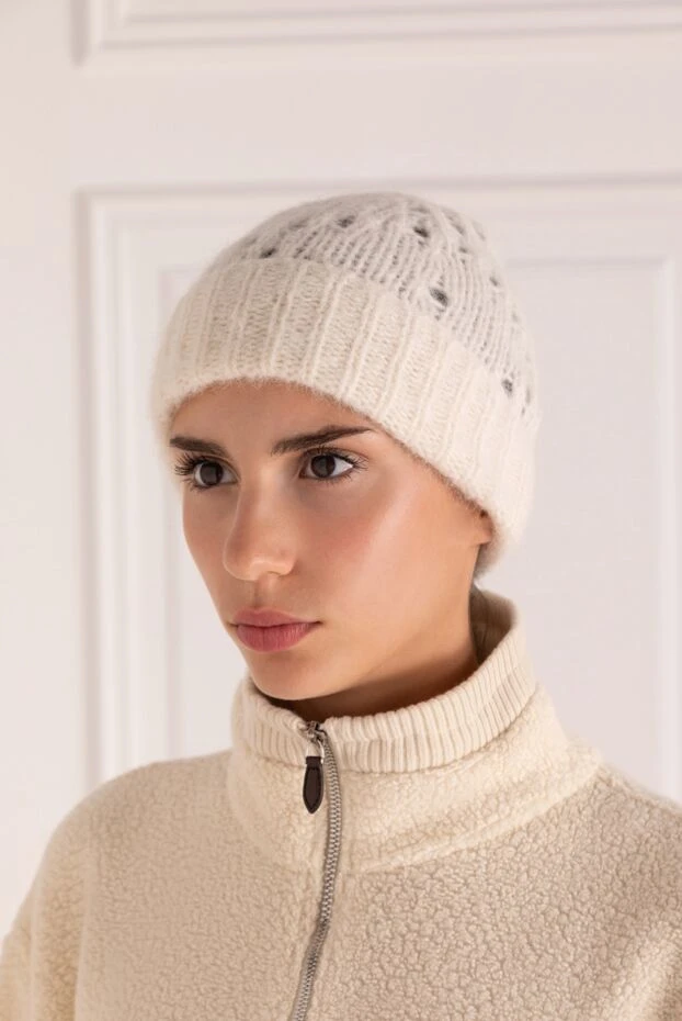 Celine woman women's white hat made of alpaca and polyamide купить с ценами и фото 179180 - photo 2