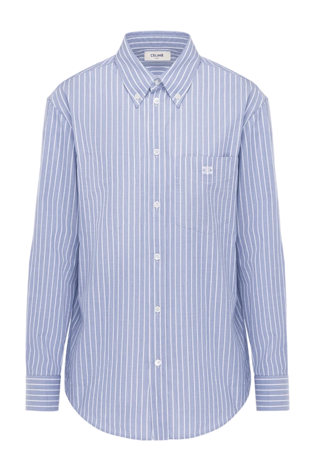 Celine woman women's blue cotton shirt купить с ценами и фото 179188 - photo 1