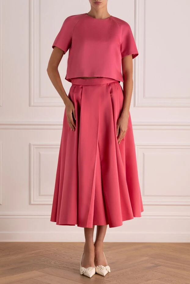 Dior woman pink women's suit with skirt made of wool and silk купить с ценами и фото 179206 - photo 2