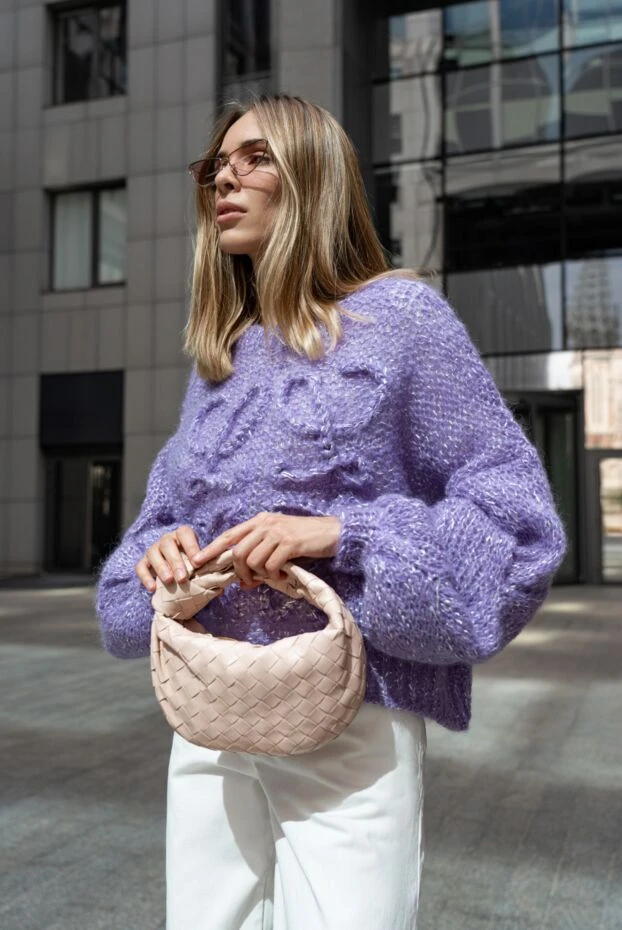 Сумка-тоут Jodie Mini из плетеной кожи розовая женская - фото 2