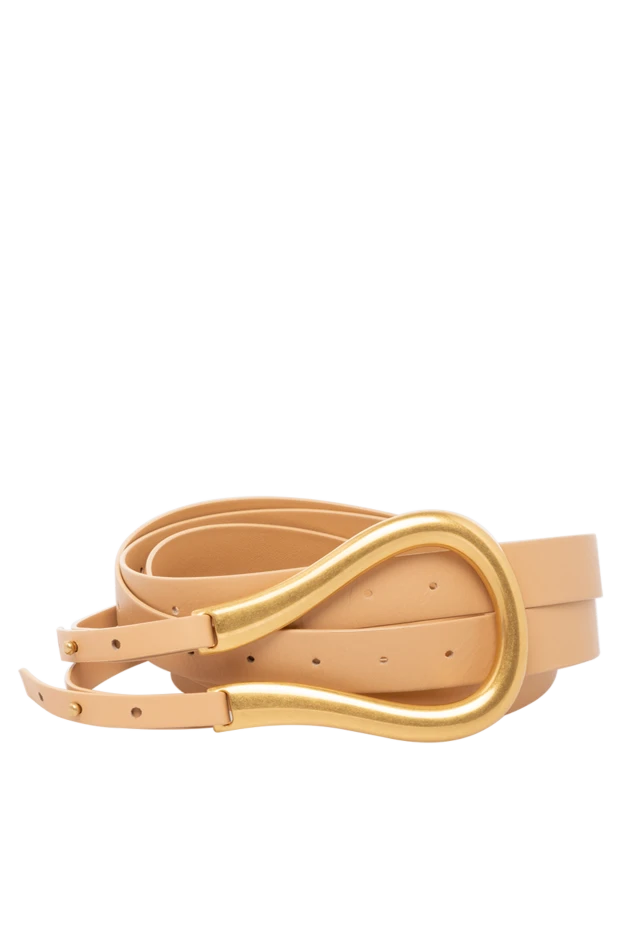 Bottega Veneta woman women's beige genuine leather belt купить с ценами и фото 179233 - photo 1