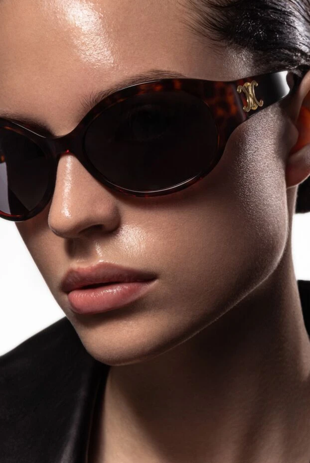 Celine солнцезащитные очки женские овальные в коричневой оправе черепаха
 179262 - фото 2