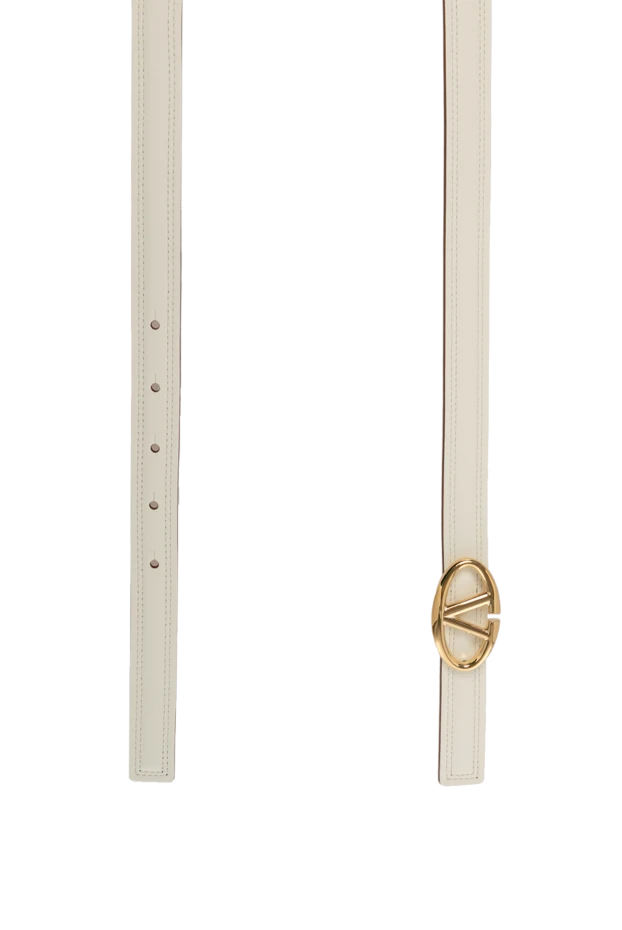 Valentino женский ремень узкий кожаный с акцентной золотистой пряжкой vlogo 179269 - фото 3