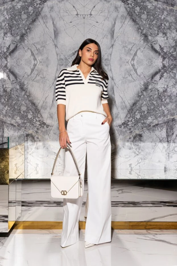 Valentino әйелдерге арналған ақ хат сөмкесі логотипі бар шынайы былғарыдан жасалған 179272 - фото 3