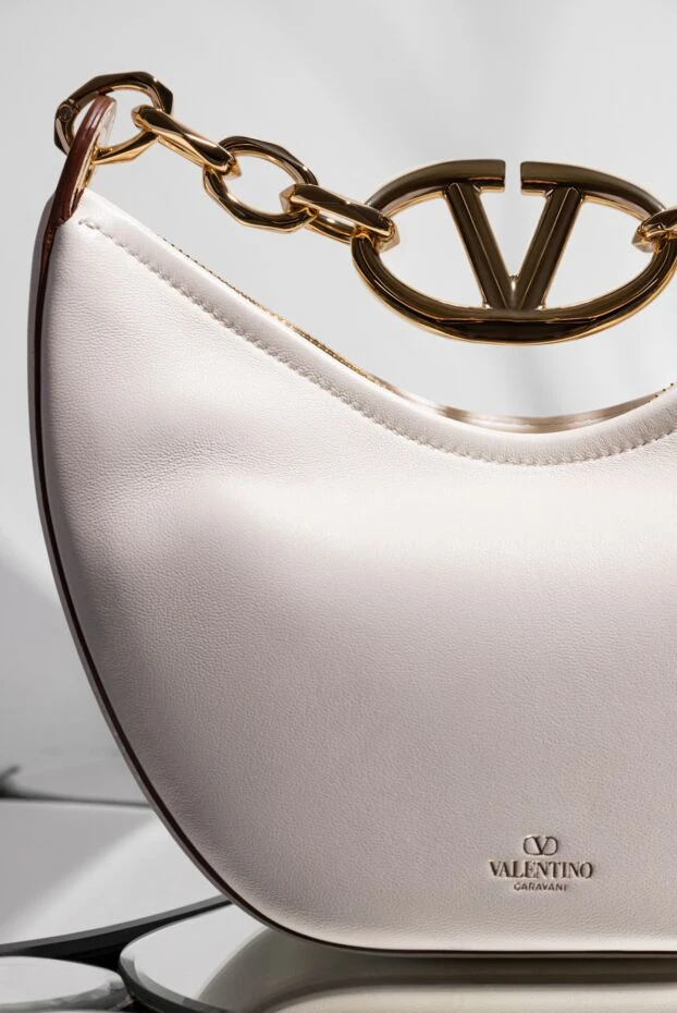 Valentino әйелдер сөмкесі, ақ, таза былғарыдан жасалған 179273 - фото 2
