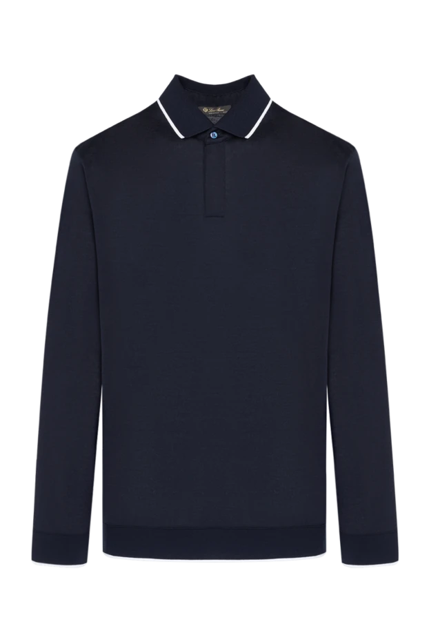 Loro Piana man long sleeve men's blue wool polo купить с ценами и фото 179279 - photo 1