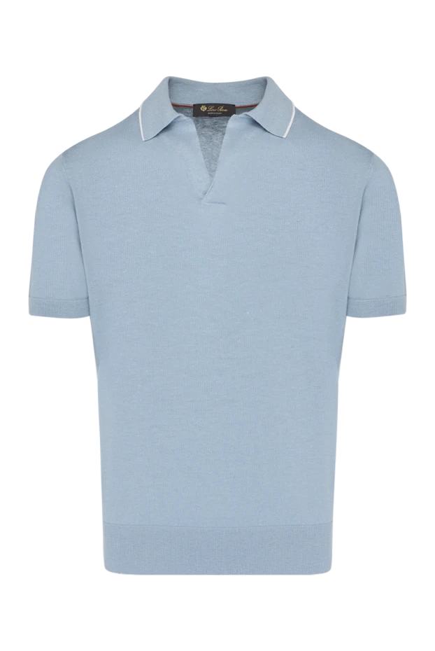 Loro Piana man men's blue polo made of silk and linen купить с ценами и фото 179281 - photo 1