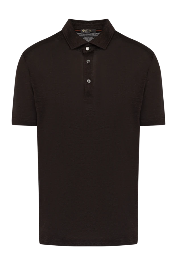 Loro Piana man men's brown linen polo купить с ценами и фото 179284 - photo 1