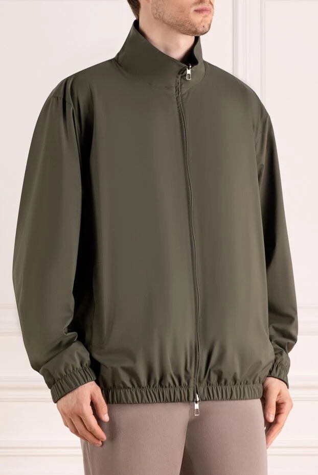 Loro Piana куртка мужская зеленая двухсторонняя из нейлона 179290 - фото 3