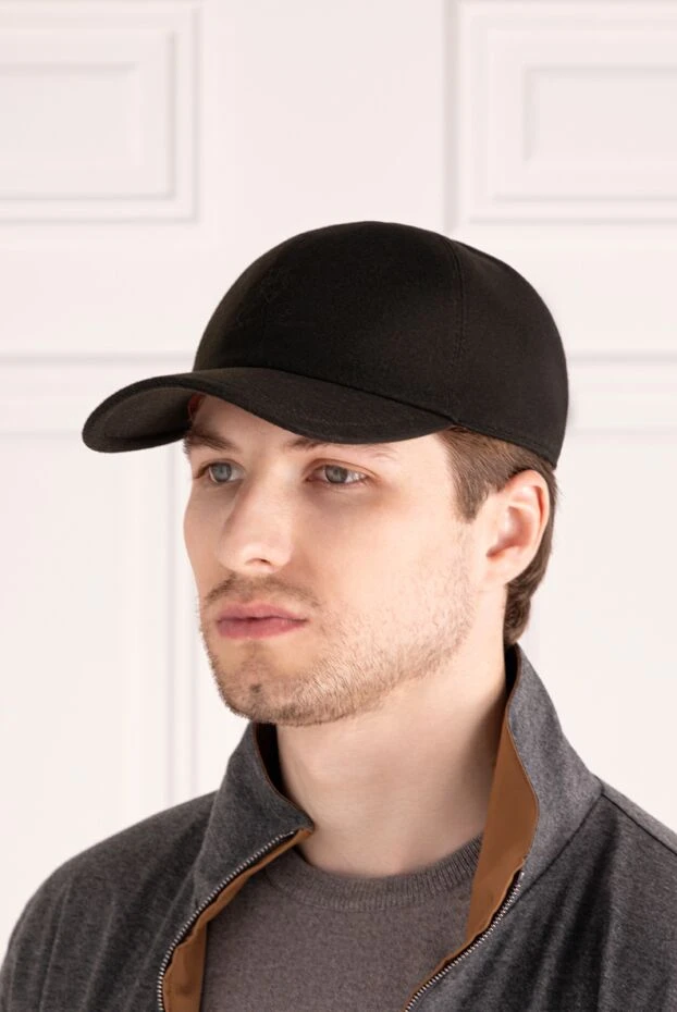 Loro Piana man men's black cashmere cap купить с ценами и фото 179308 - photo 2