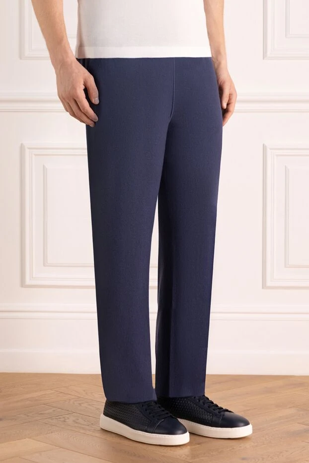 Loro Piana ерлердің көк түсті кашемир шалбары 179310 - фото 3