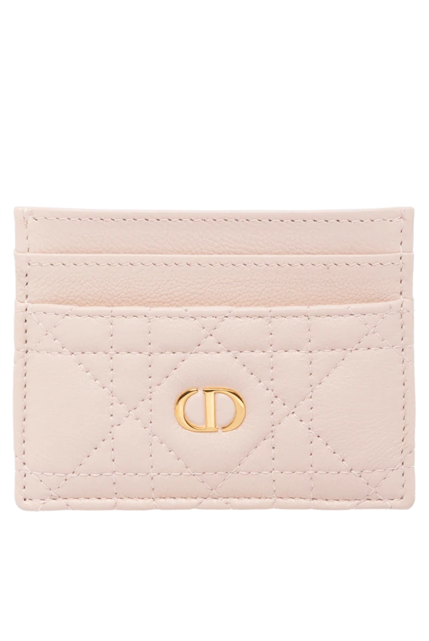 Dior woman pink women's business card holder made of genuine leather купить с ценами и фото 179328 - photo 1