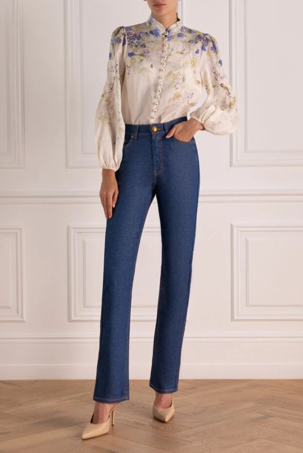 Zimmermann джинсы женские синие из хлопка и эластана. 179346 - фото 2