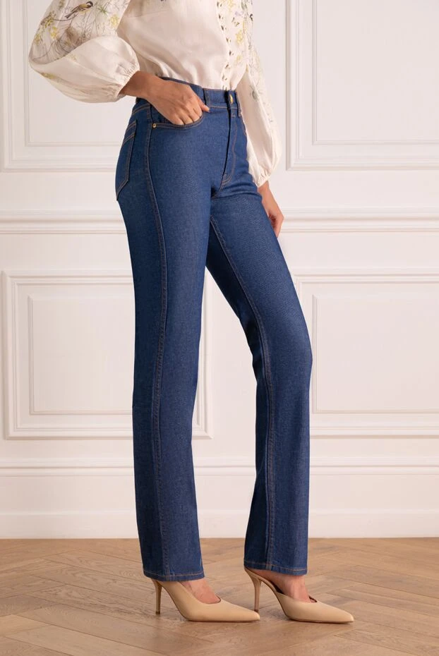 Zimmermann джинсы женские синие из хлопка и эластана. 179346 - фото 3